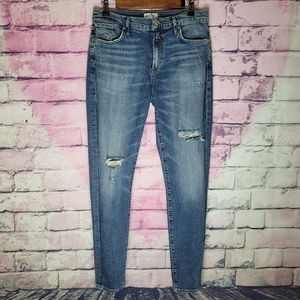 AGOLDE SOPHIE HIGH RISE DISTRESSED SKINNY JEANS 29